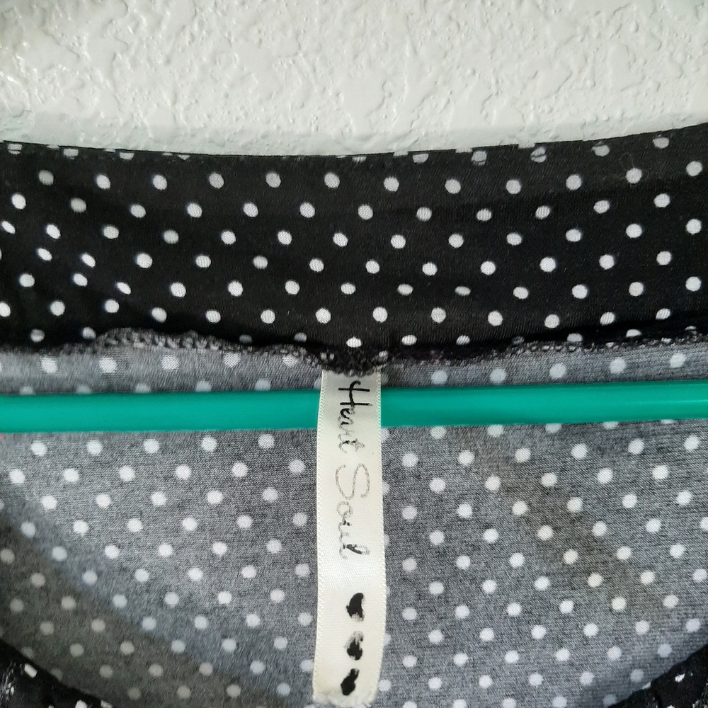 HEART SOUL POLKADOT TOP SIZE MED - Picture 3 of 5